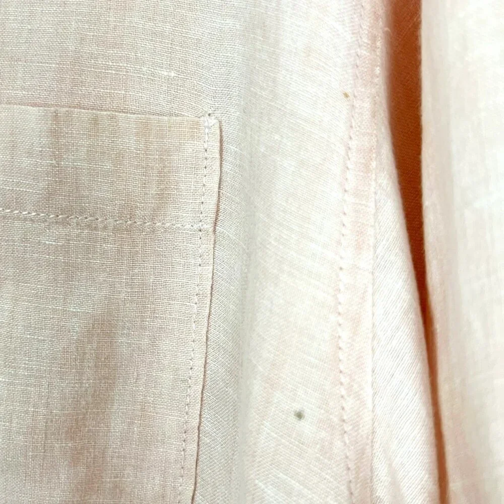 Tommy Bahama 100% Linen Shirt Mens XL Peach Button Front Long Sleeve Vacation